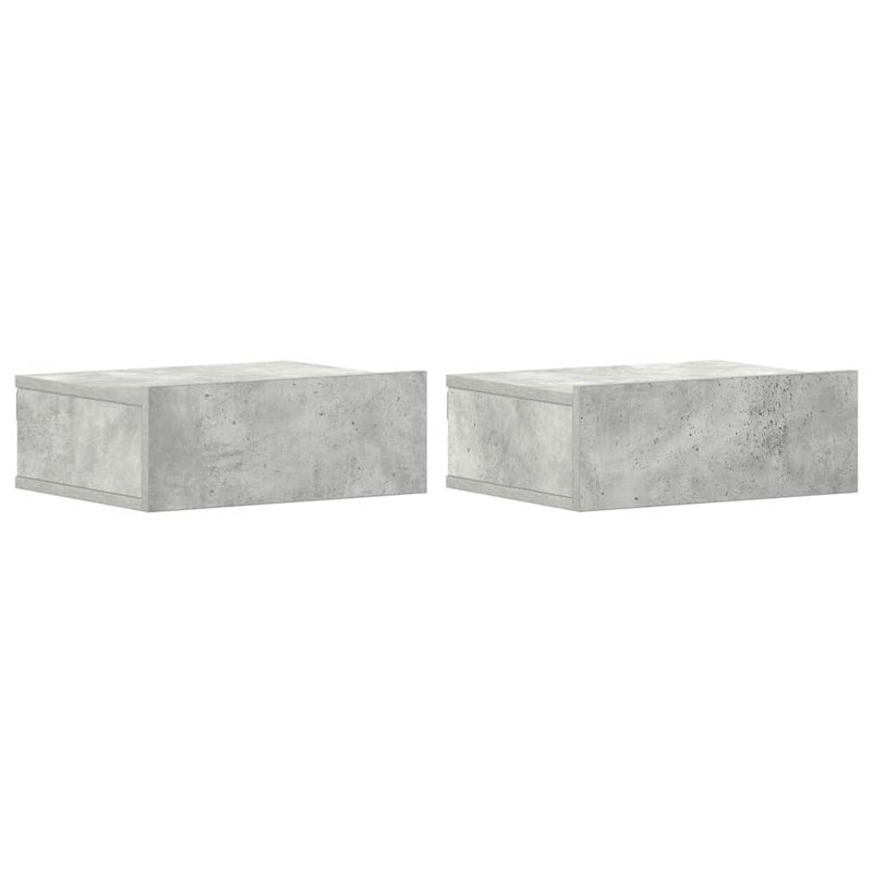 Dagmar Bedside Table, Concrete Grey, Set of 2
