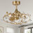 24" Gold Caged Ceiling Fan With Light Kit And Remote Control