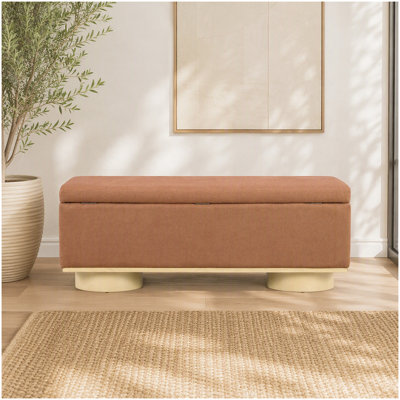 Faux Fur Upholstered Bench with Flip Top