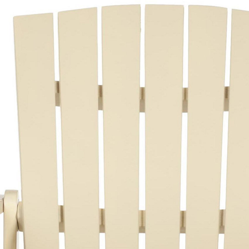 Chaise Adirondack en bois Melida, Blanc cassé