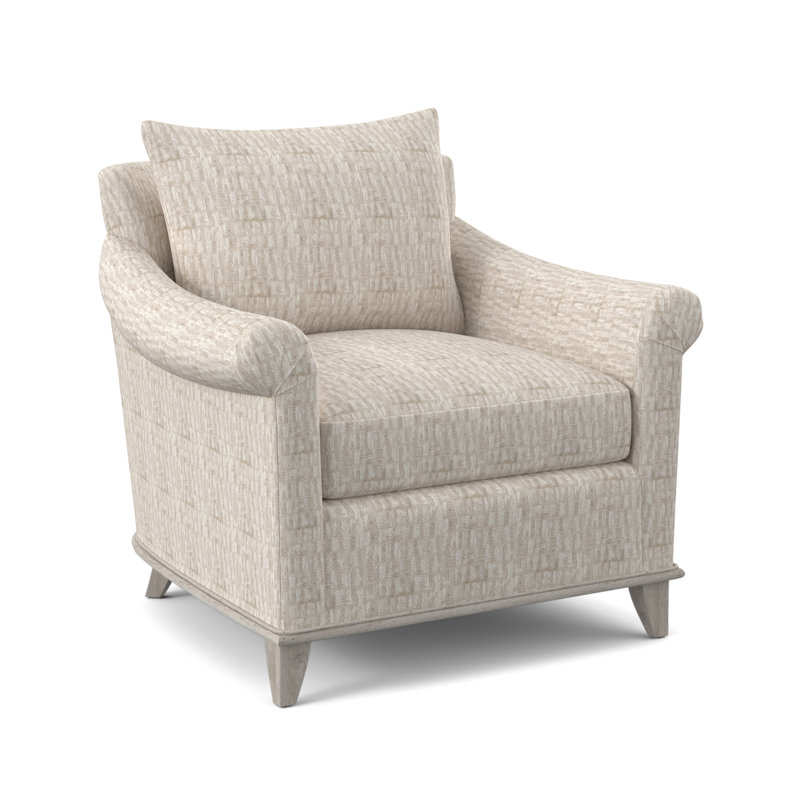 Drake Upholstered Armchair, White Caps Fog, Bisque