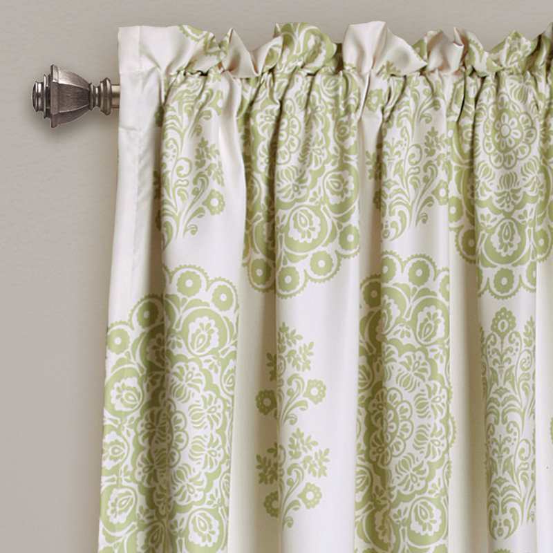 Room Darkening Curtain Pair, Green, 132cm W x 213cm L