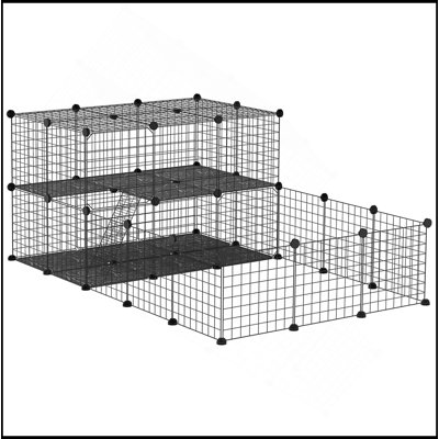 47 parc pour animaux de compagnie 47, parc pour petits animaux avec portes, enclos de jardin portatif en fil métallique pour cochons d'Inde, chinchillas, 14 po x 14 po