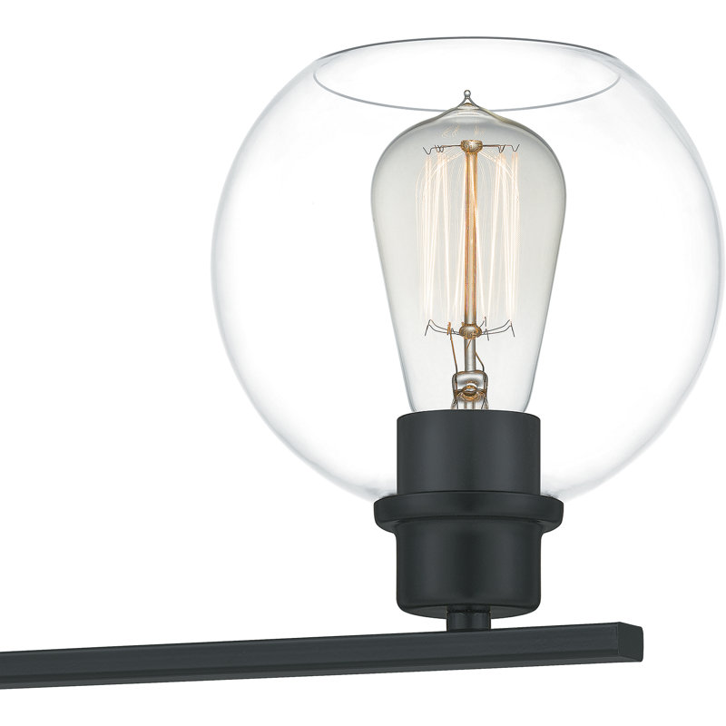 Gardiner Dimmable Vanity Light, Matte Black, Clear