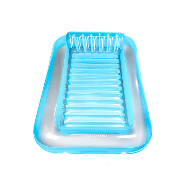 Bain de soleil gonflable Swimline Luxe Edition, Bleu, H 8 po x l 46 po x P 70 po