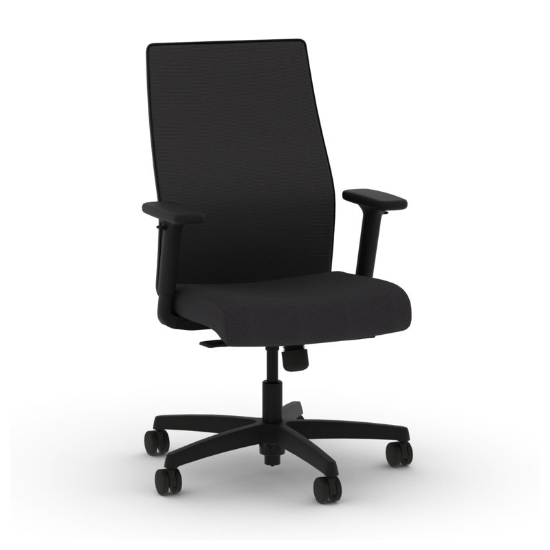 Chaise de travail à dossier moyen HON Ignition 2.0, inclinaison standard, structure noire, onyx, Inclinaison standard, Onyx