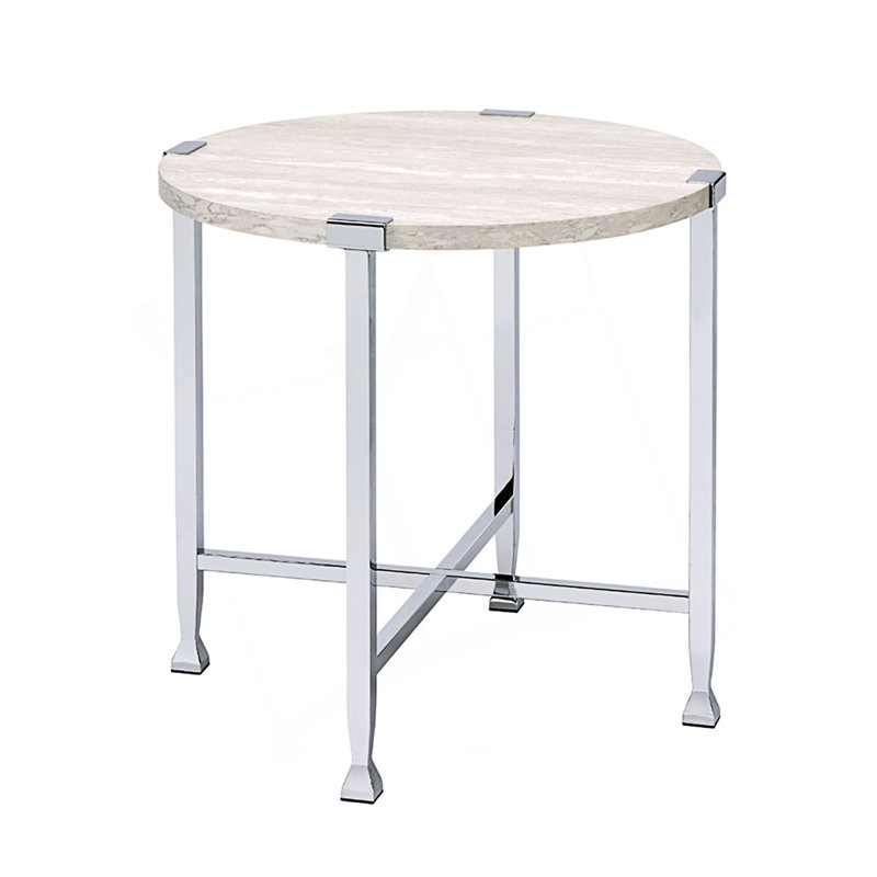 Table de bout ronde avec support en forme de X