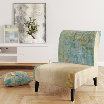 Fauteuil de chambre rembourré Bouquet Poppies on Paisley I