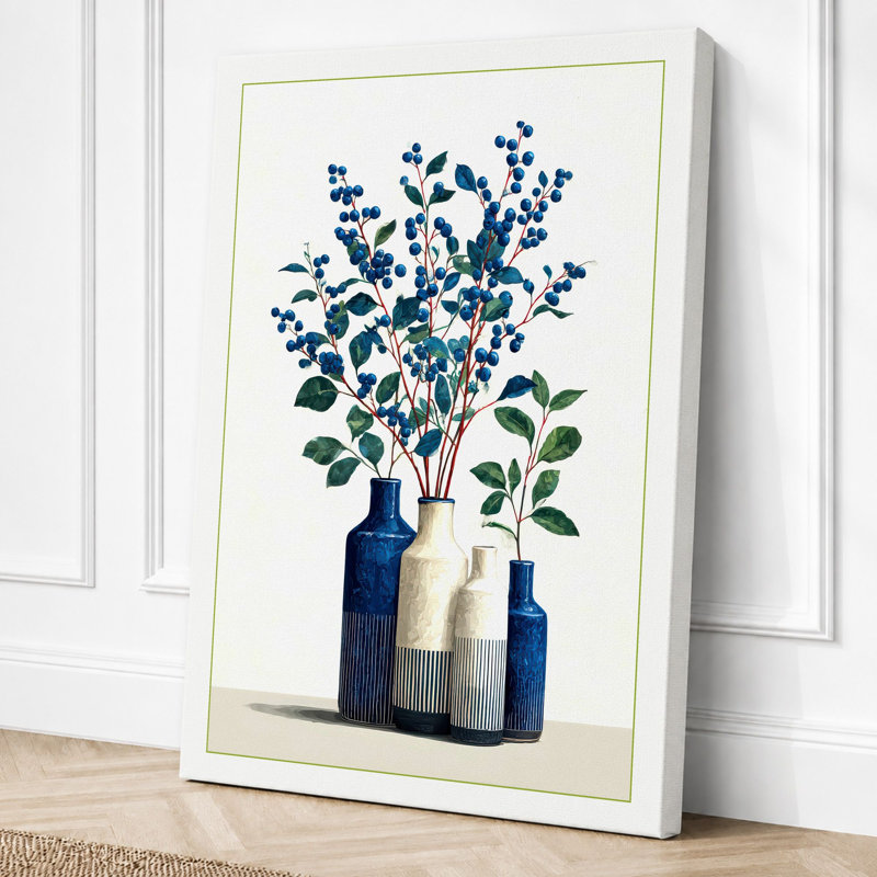 Forget-Me-Not Vessels Botanical - Print, 30x20 - 76.2 x 50.8 cm, White Border