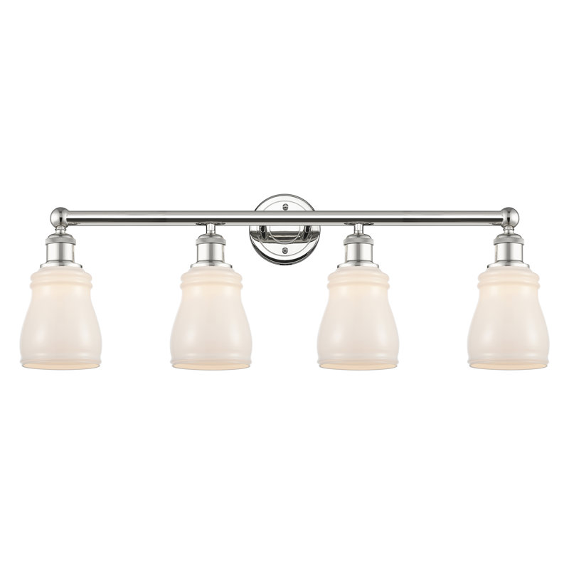 Mccarver 4 - Light Dimmable Vanity Light, White, Polished Nickel