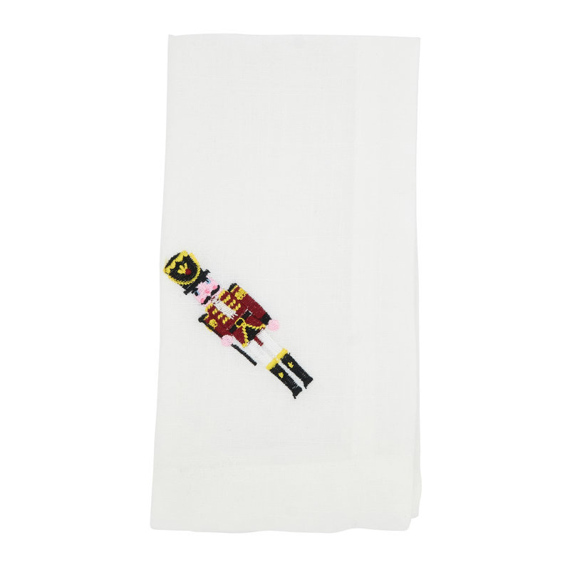 Ensemble de 12 serviettes de table brodées casse-noisette Whimsical