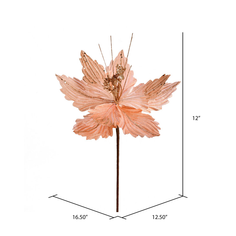 Vaporisateur de Noël artificiel 12 po Vickerman, Or rose, H 12 po x l 12,5 po x P 16,5 po