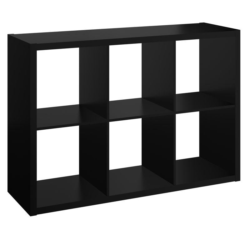 30'' H x 43.82'' W Decorative Cube Bookcase, Black