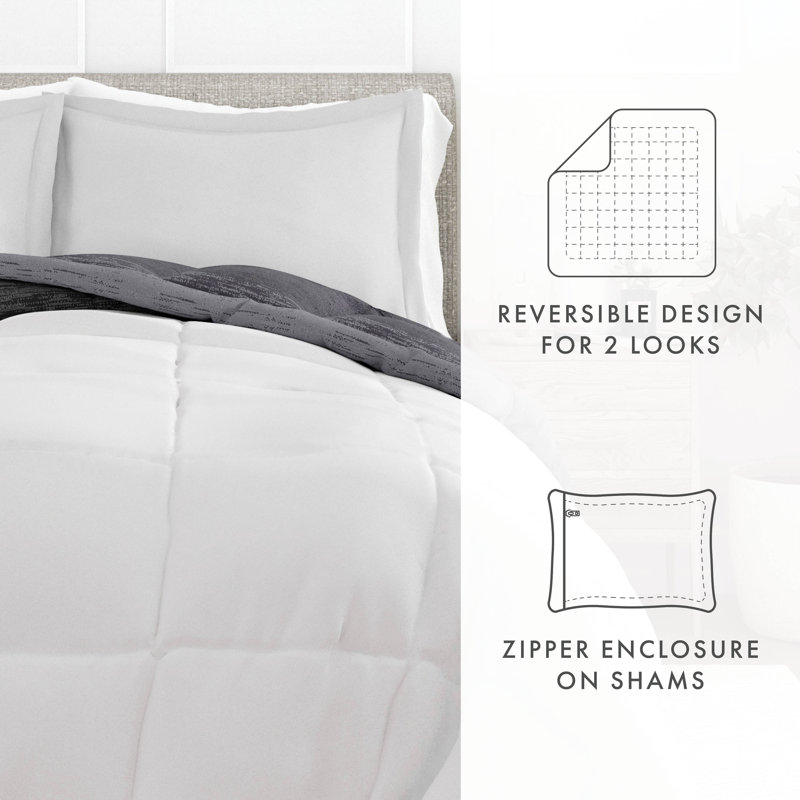 Gray Ombre Down Alternative Full Comforter Set