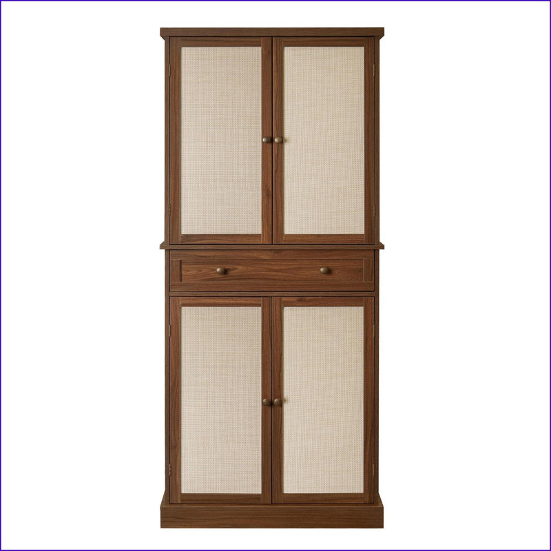 Armoire de rangement avec 4 portes, 1 tiroir et Tablettes réglables | Panneau de particules et panneau de fibres à densité moyenne