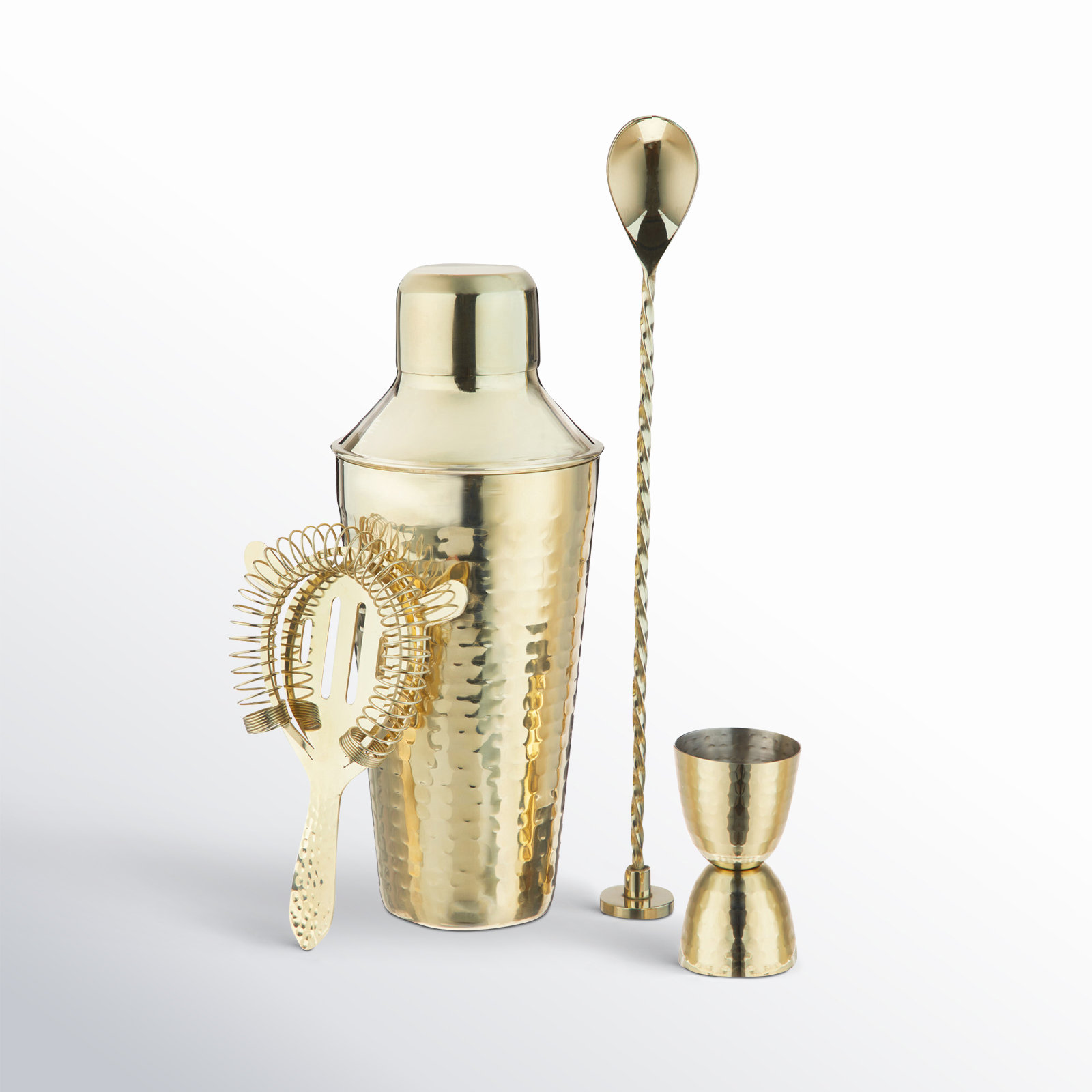 Twine Hammered Barware Set in Gold & Reviews | Wayfair