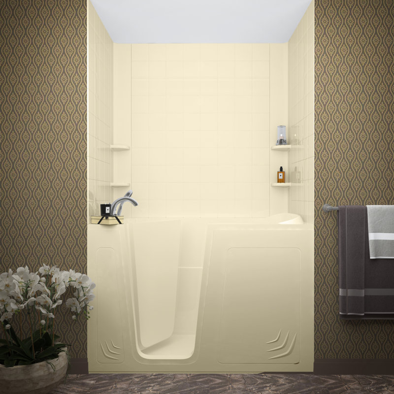 Baignoire à air 60 po x 32 po Aspen, Biscuit, Gauche