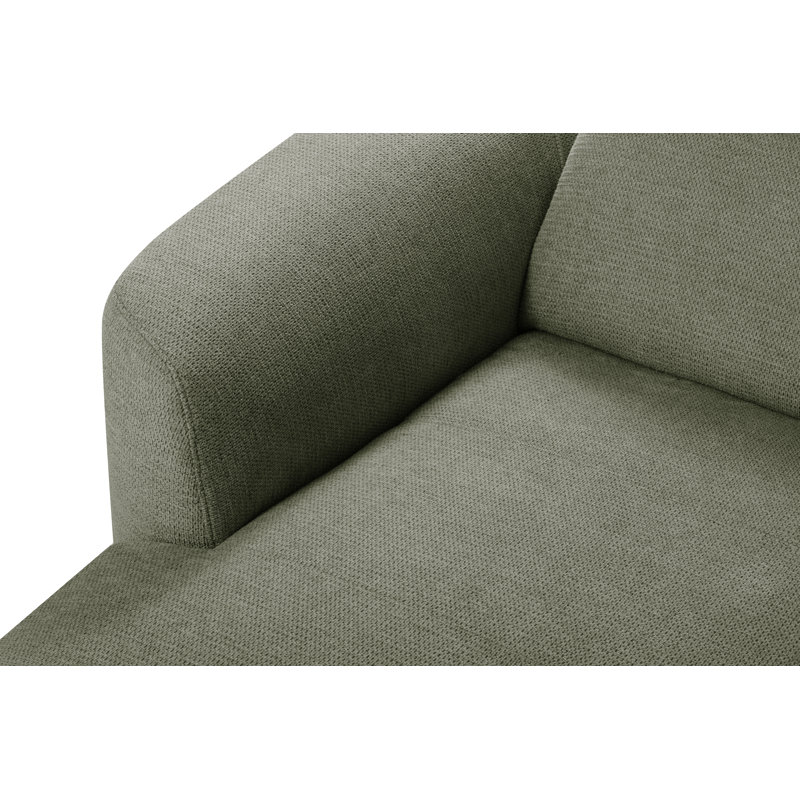 Brighton Power Reclining Corner Sofa with Adjustable Headrests in Chenille Fabric, Green, Left Hand Facing