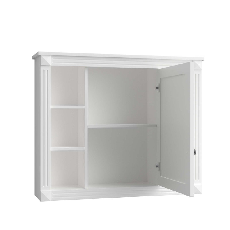 Meuble-lavabo 36 po avec lavabo supérieur, armoire à miroir bleu royal, Blanc