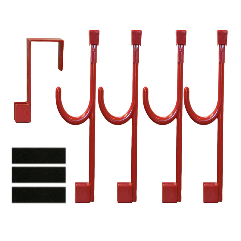 Cintre pour porte et 4 crochets muraux étendus Walthall, Rouge piment