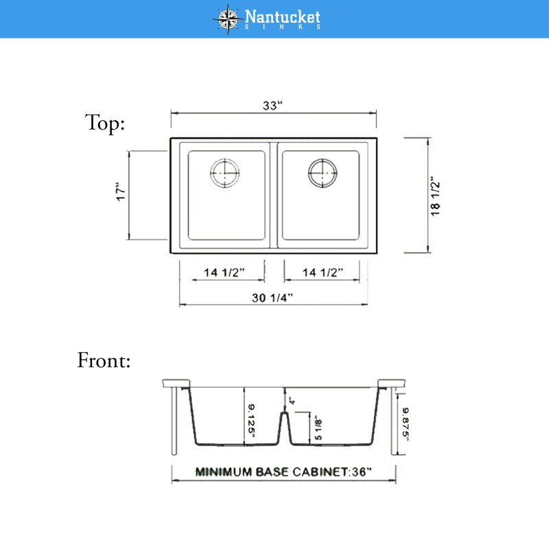 Low Divide 50/50 Double Bowl Undermount Granite Composite Undermount Sink, Titan