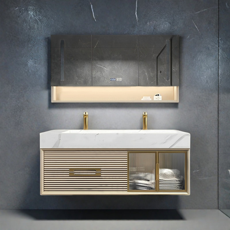 Simple modern smart bathroom cabinet, 55.11"