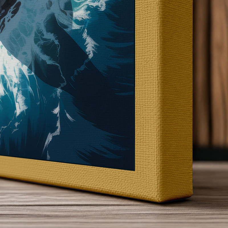 Drifting Turtle Coastal - Wrapped Canvas, 36x24 - 91.4 x 61.0 cm, Ochre Border