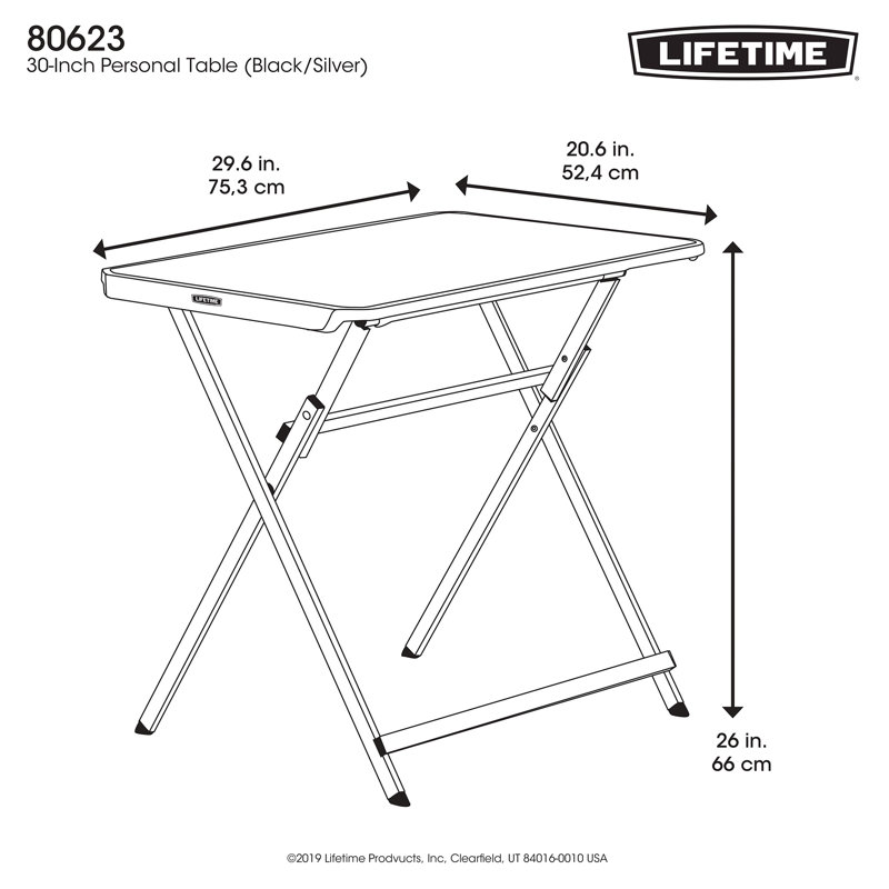 Table pliante rectangulaire 30 po