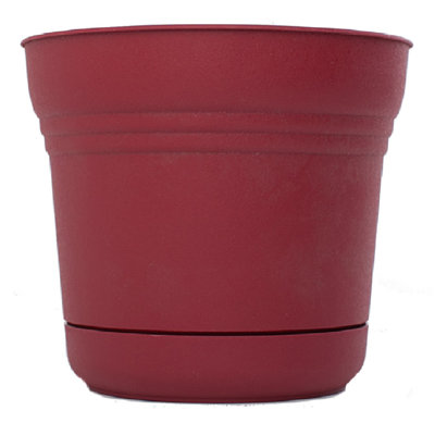 Saturn Traditional Plastic Indoor/Outdoor Round Planter with Saucer