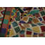 Tapis kilim à carreaux éclatant 6 x 6 pour intérieurs modernes