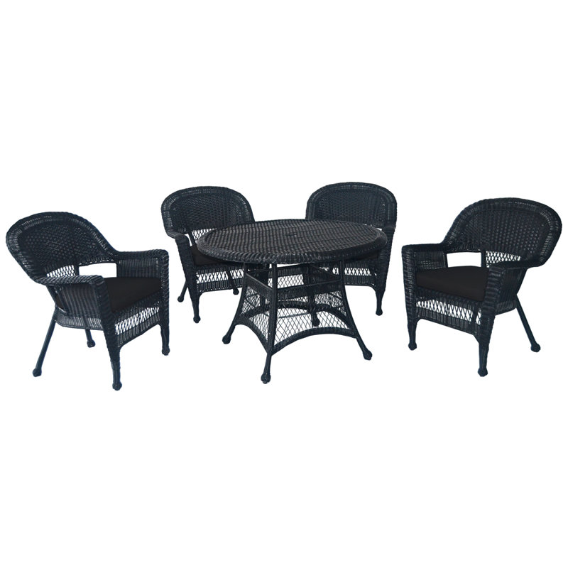 Ensemble de salle à manger 44,5 po, Noir, Noir