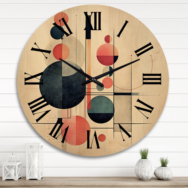 Horloge murale en bois massif Mita, Très grand