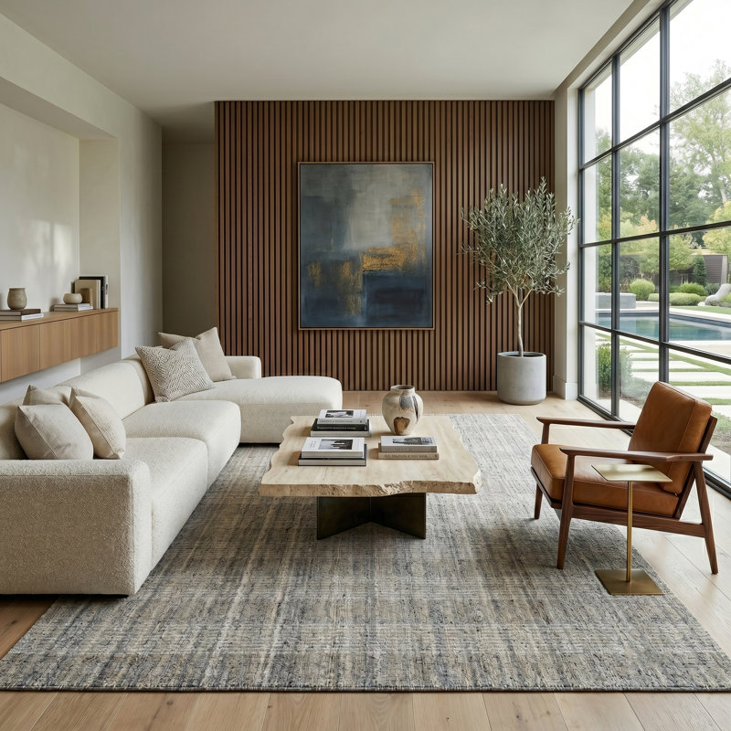 Brackettville Plaid Indoor Rug, Rectangle 9' x 12'