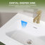 Dessus de meuble-lavabo à surface solide de 42 pouces avec lavabo intégré à gauche, comptoir mince de 0,56 po d'épaisseur, design moderne blanc éclatant, léger et facile à installer