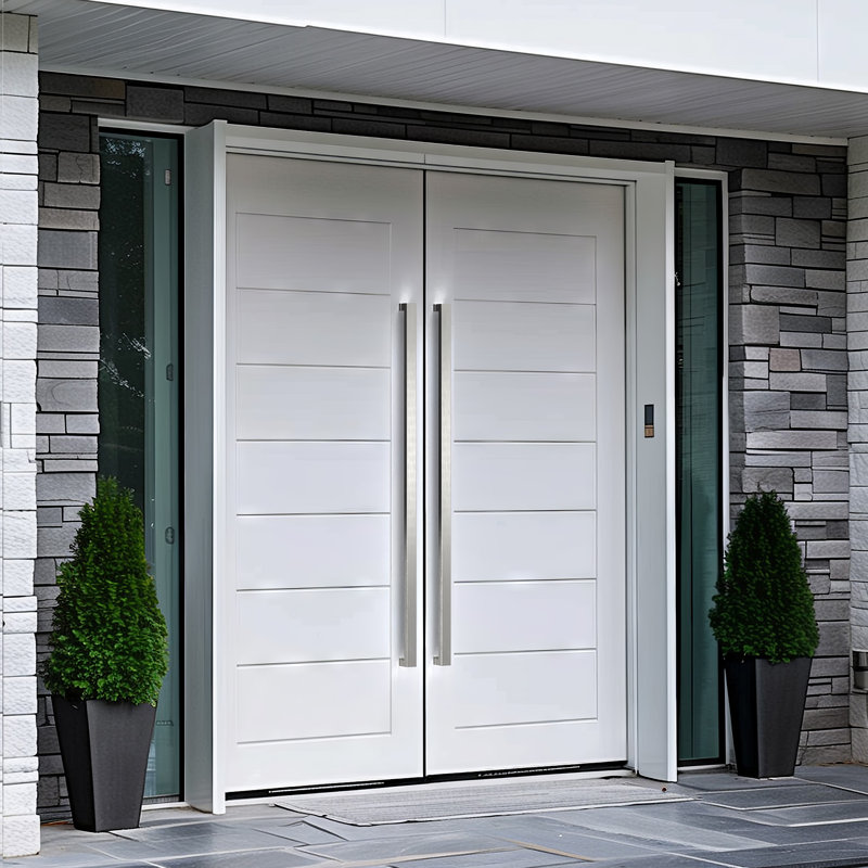 48 Inch Brushed Stainless Steel Contemporary Door Handle Set