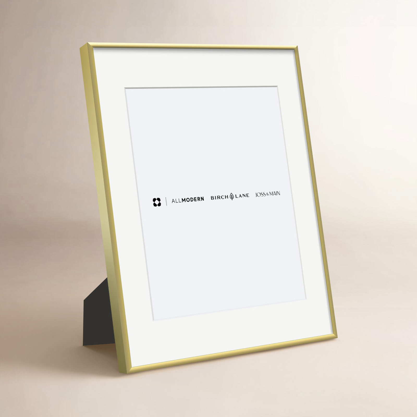 Feronia Metal Picture Frame with Mat, Gold, 8" x 10"