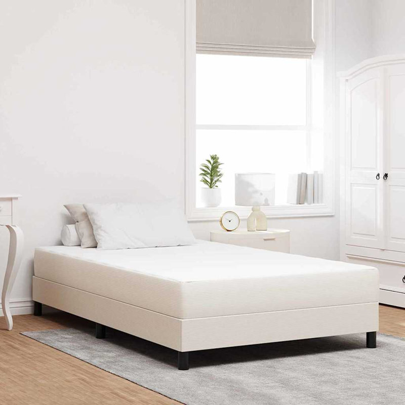 Vidaxl Bed Mattress With Mattress Cream Fabric, 120 x 200cm