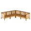 Ensemble de canapé d'extérieur en bois d'acacia en forme de V 5 places Kirkby avec coussins moelleux pour une détente confortable
