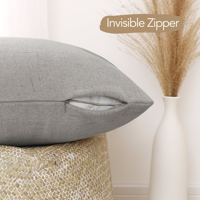  Square Pillow Cover, Light Gray, 20" x 20"