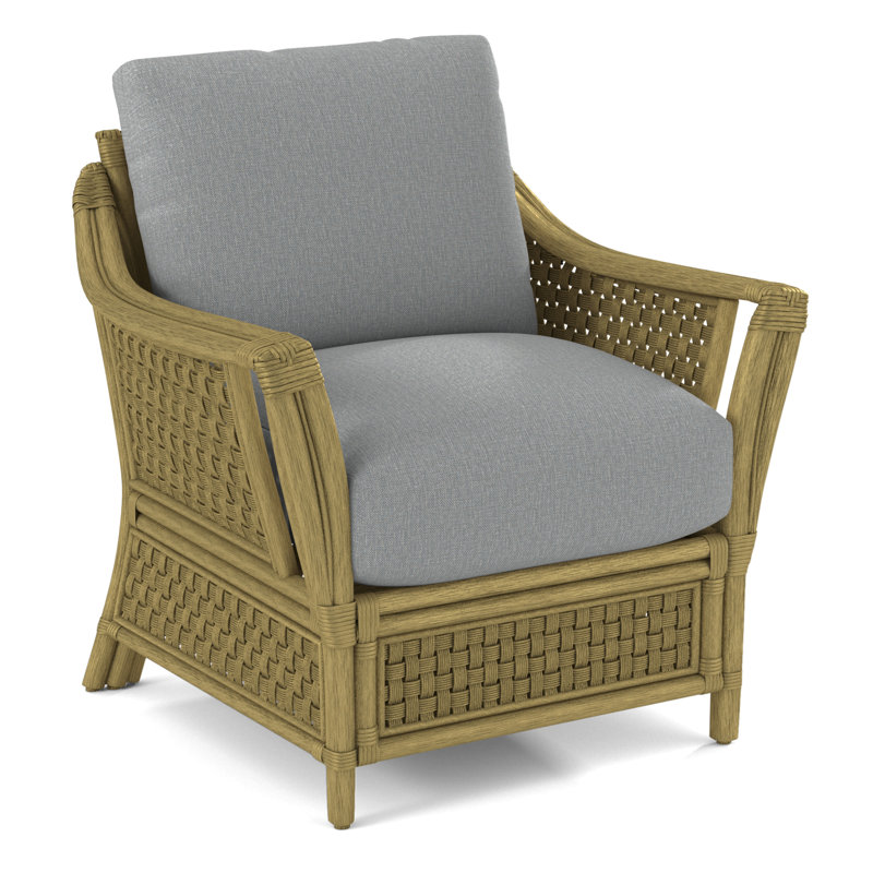 Boca Armchair, Blue Chenille/Velvet Solid; 0809-63, Brass