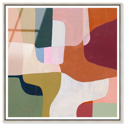 «Tuscan Tiles I», reproduction d'art acrylique encadrée par Art Remedy, cadre argenté, 16 x 16