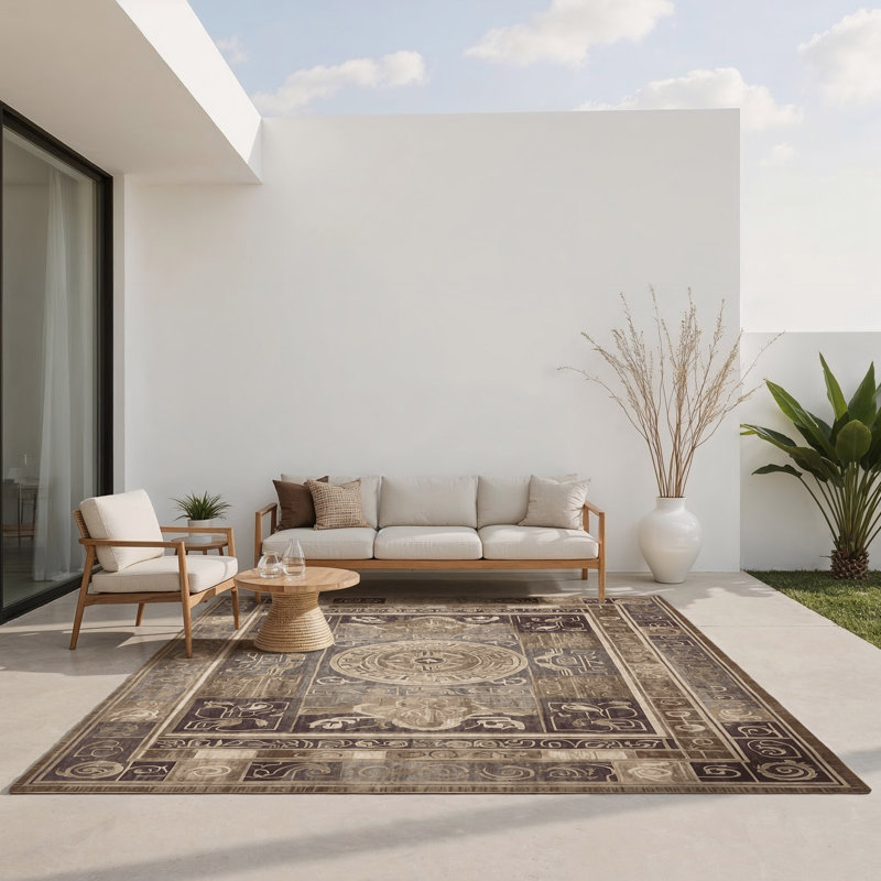 Aegean Rhythm Indoor And Outdoor Area Rug, Rectangle 5' x 7'