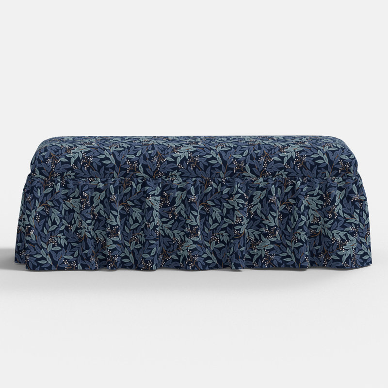 Banc de salle à manger Surrey en bleu marine Willowberry, Motif floral bleu foncé