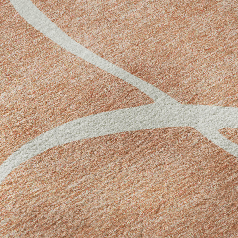 Premium Machine Washable Corum AMF999 Swirls Rug, Tapis de couloir 2 pi 3 po x 7 pi 6 po