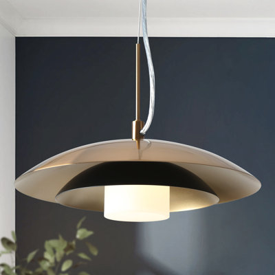 Luminaire suspendu 1 lumière DEL noir et or Herdon