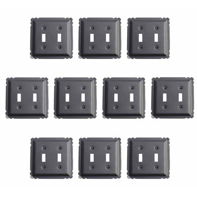 2 - Gang Toggle Light Switch Standard Wall Plate