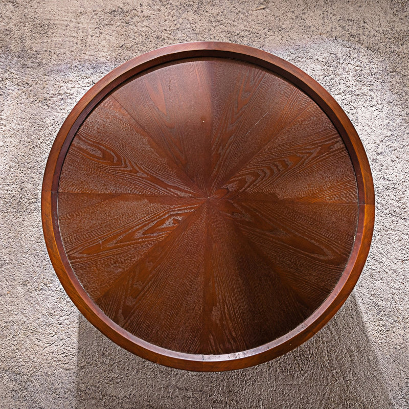 Table basse ronde avec rangement caché