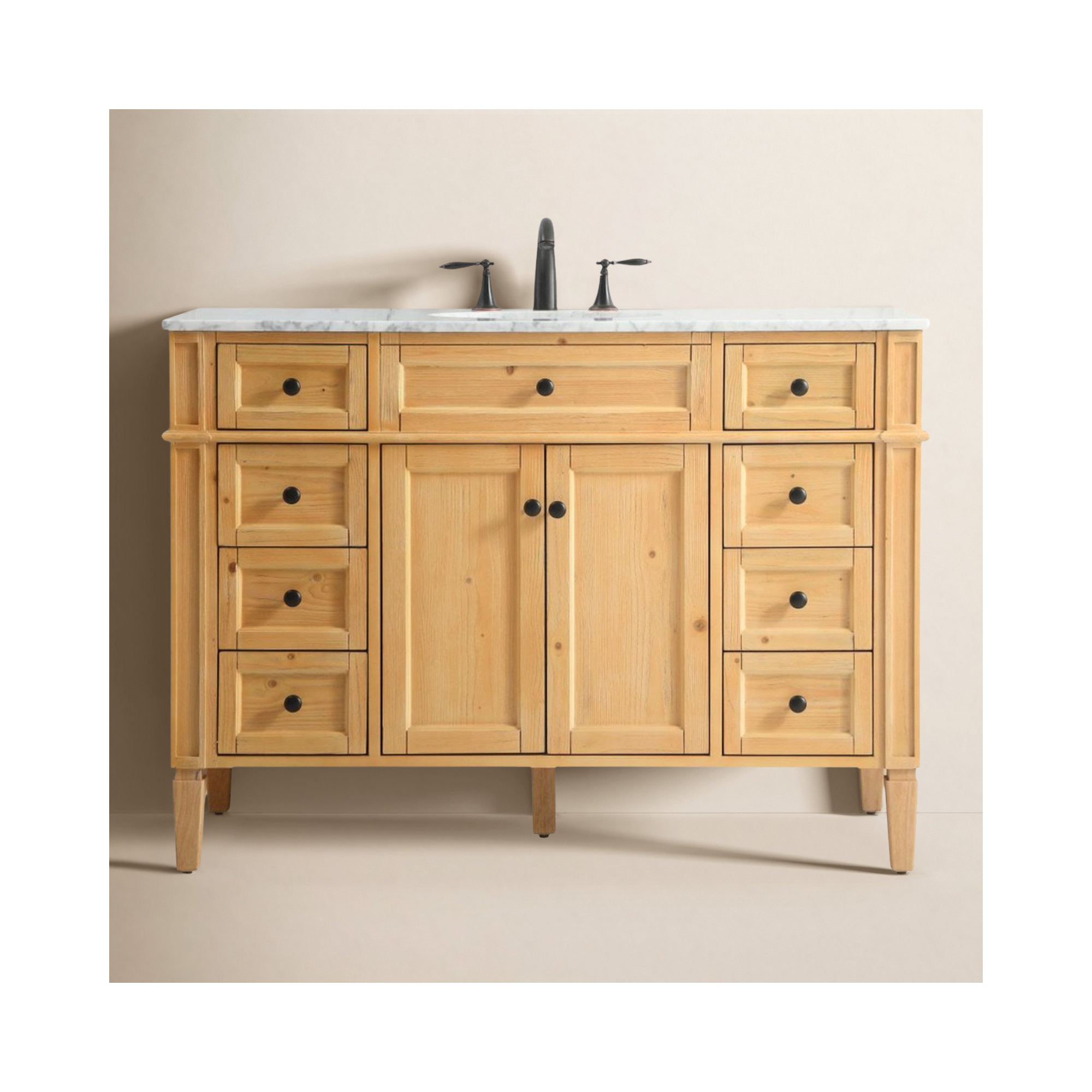 Rivers 48'' Single Bathroom Vanity, Natural Wood