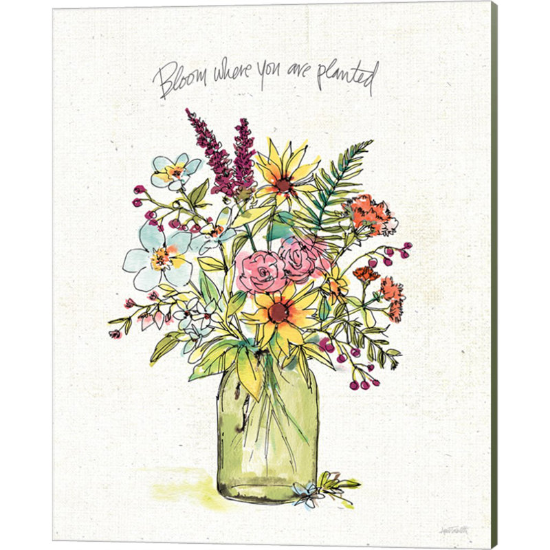 «Simply Petals III» par Anne Tavoletti, art mural sur toile, H 20 po x l 16 po x P 0,75 po