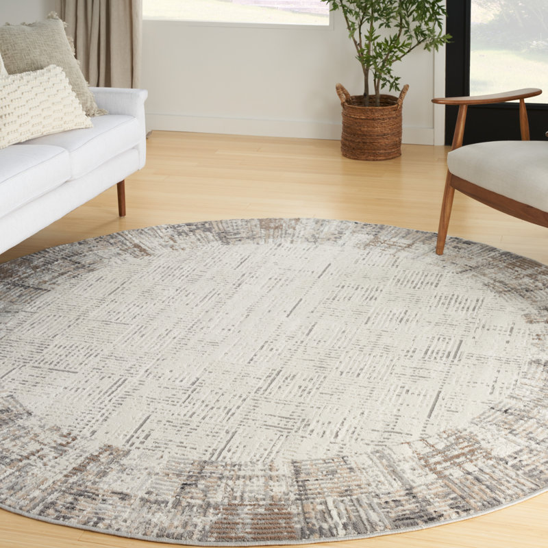 Adriao Geometric Indoor Rug, Round 7'10"